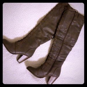 Brown knee boots